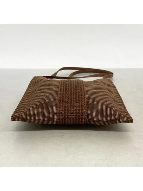 Hermes Shoulder Bag Her Line Pochette Canvas Brown - Picture 3 of 8